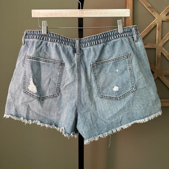 Aerie Daydream Denim Elastic Waist Shorts XL - Picture 2 of 3